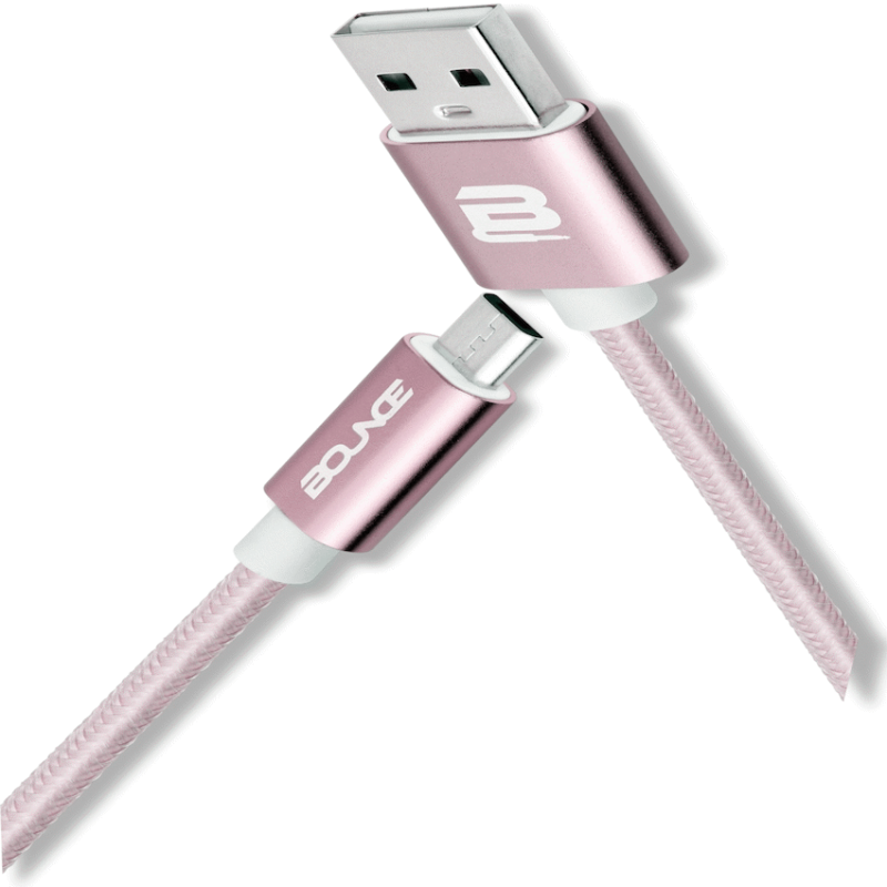 Bounce Cord Series Micro USB Braided Cable 1.2m - Rose Gold