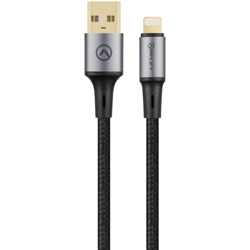 Amplify Linked Series USB to Lightning Braided Cable - Black 1m