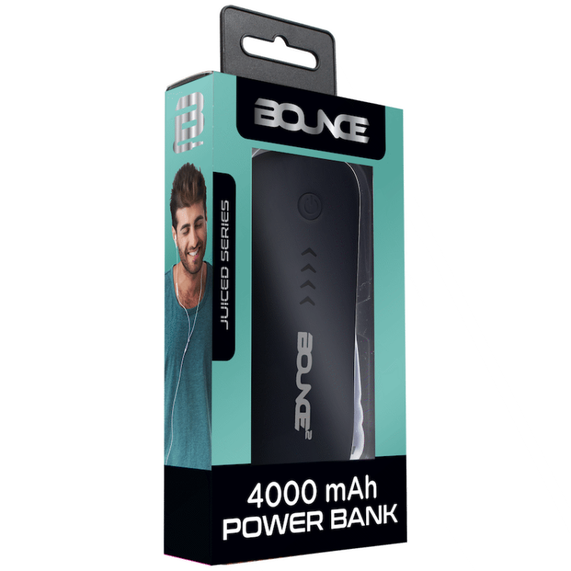 Bounce Juiced 4000mah Power Bank - Black