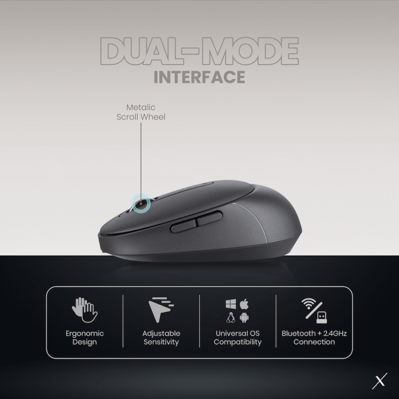 VolkanoX Crater Bluetooth Wireless Mouse - Graphite