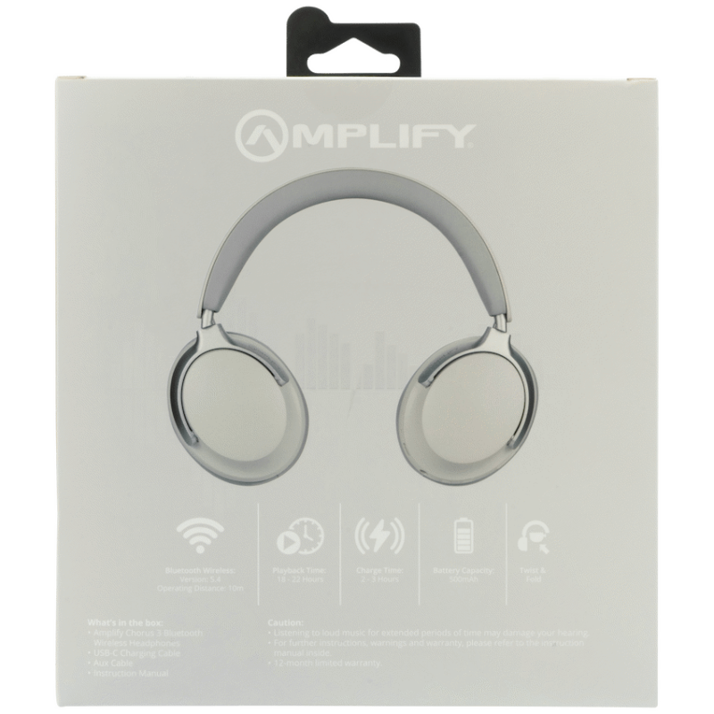 Amplify Chorus 3 Bluetooth Wireless Headphones - Nude