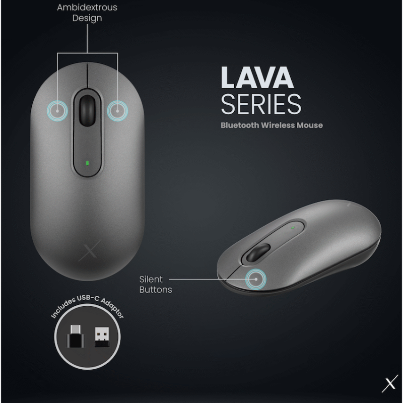 VolkanoX Lava Bluetooth Wireless Mouse - Gunmetal