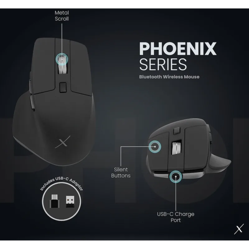 VolkanoX Gem Bluetooth Wireless Keyboard and Mouse - Black