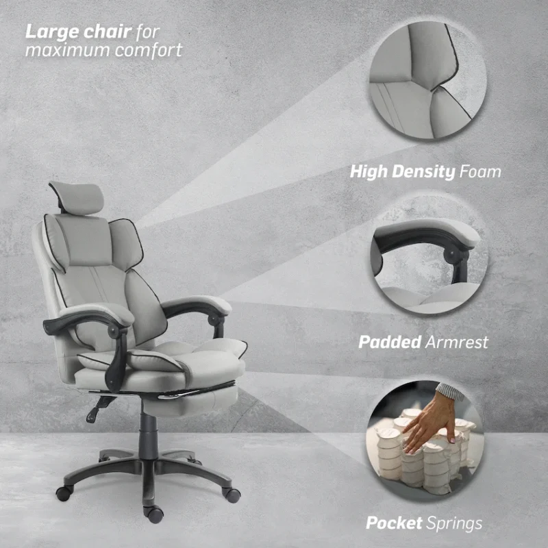 Everfurn Emperor High Back Chair - Grey