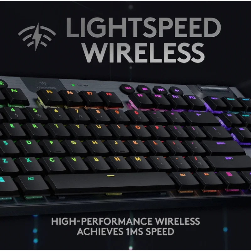 Logitech(R) G915 TKL LIGHTSPEED Wireless RGB Mechanical Gaming Keyboard - GL Tactile - Carbon