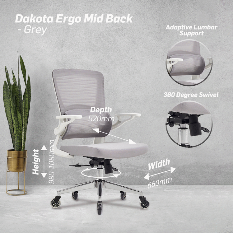 Everfurn Dakota Ergo Mid-Back