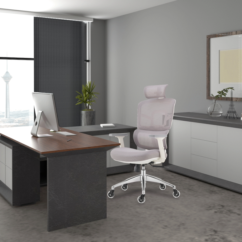 Everfurn Premium Graphite Ergo High Back Chair - Grey
