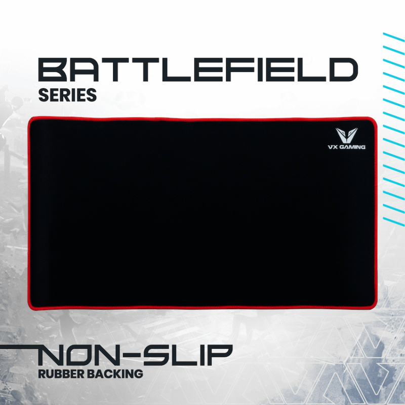 VX Gaming Battlefield series gaming mousepad - Extra large black/red - 550mm