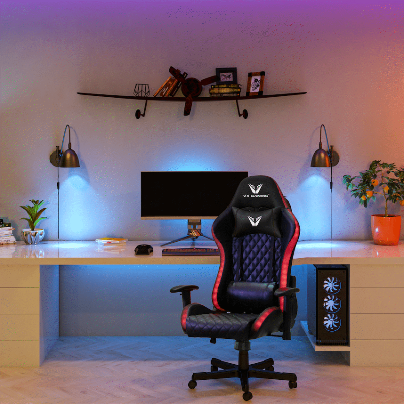VX Gaming Lumas High-Back Gaming Chair with RGB Lights