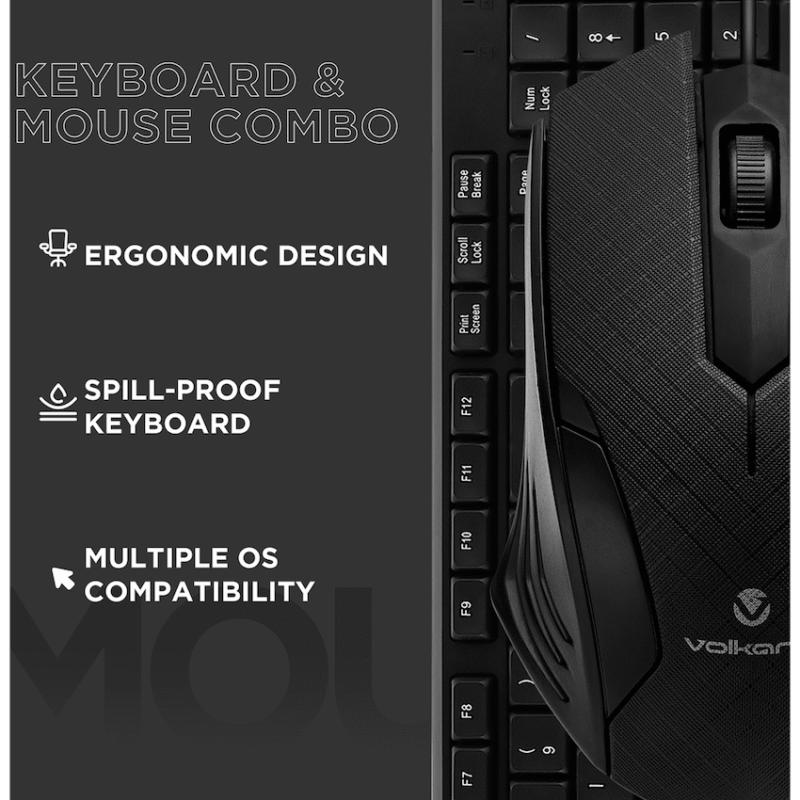 Volkano Krypton Wired Keyboard and Mouse Combo