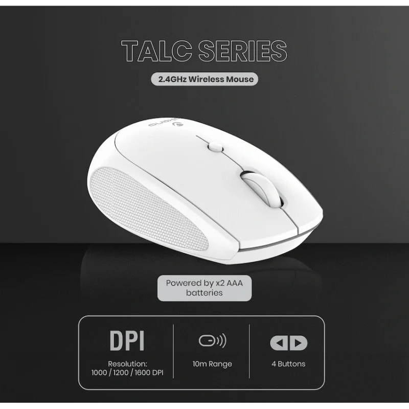 Volkano Talc Wireless Mouse - White