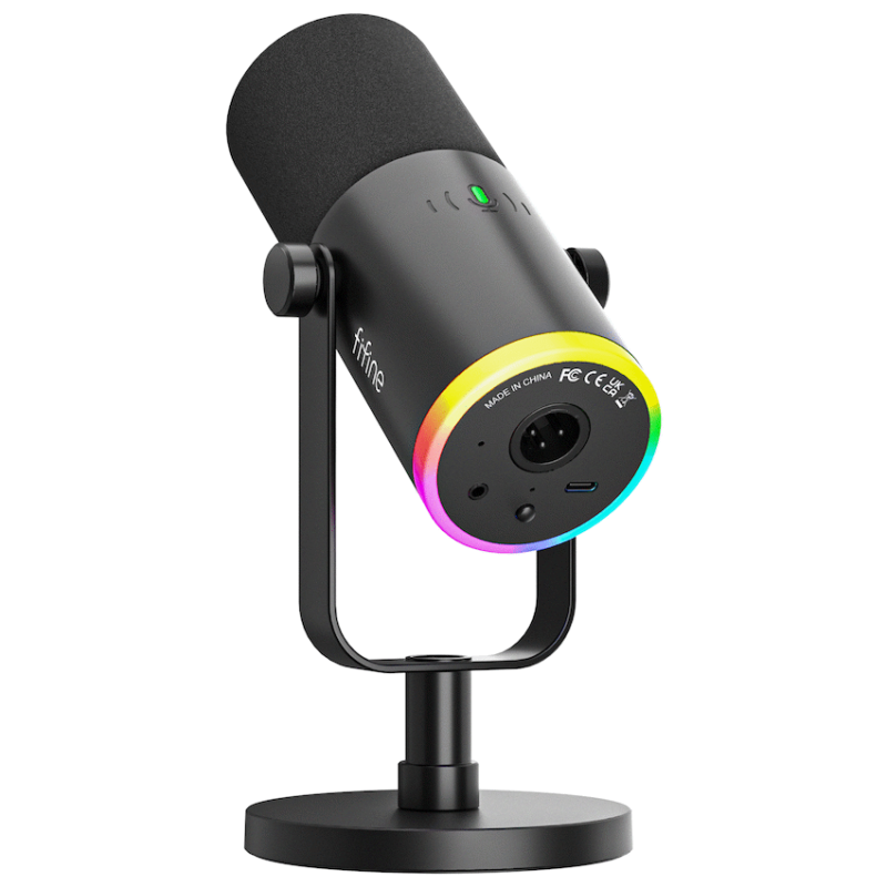 Fifine AM8 NEO RGB Dual Port Microphone with Stand