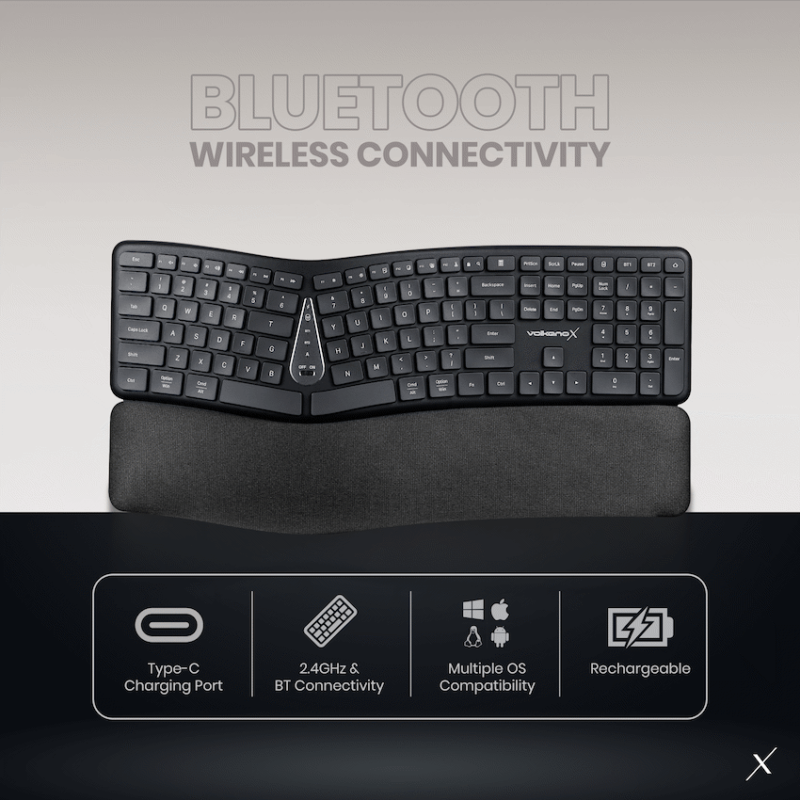 VolkanoX Ergo Bluetooth Wireless Keyboard