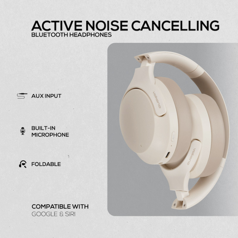 Volkano Odyssey ANC Bluetooth Wireless Headphone - Nude