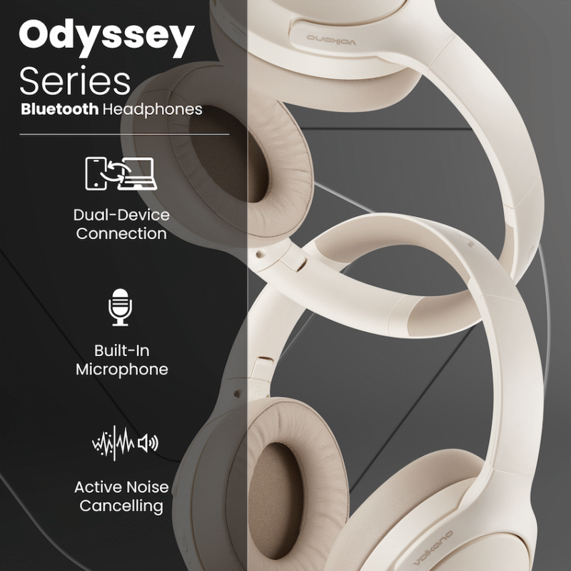 Volkano Odyssey ANC Bluetooth Wireless Headphone - Nude