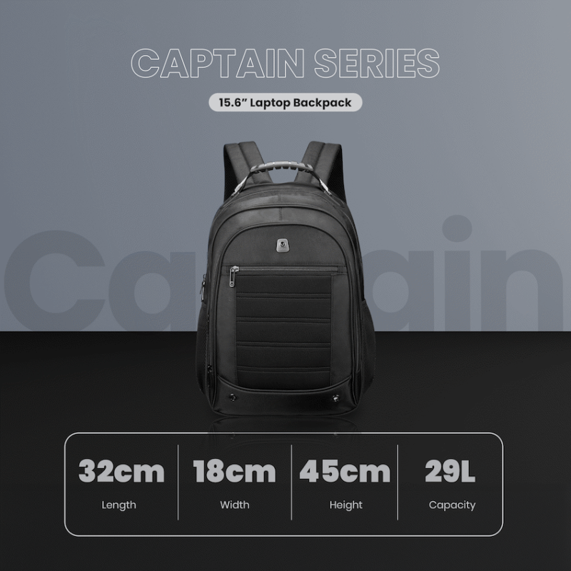 Volkano Captain 15.6" Laptop Backpack - Black