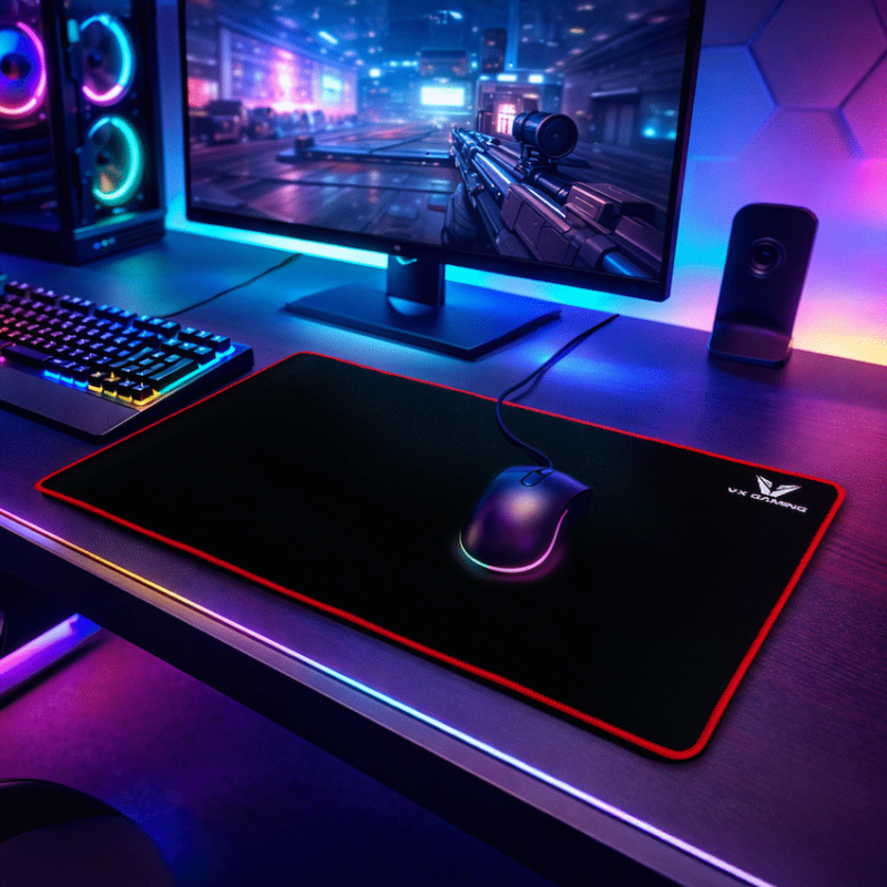 VX Gaming Battlefield series gaming mousepad - Extra large black/red - 550mm