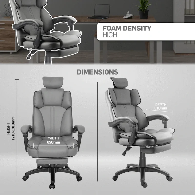 Everfurn Emperor High Back Chair - Grey