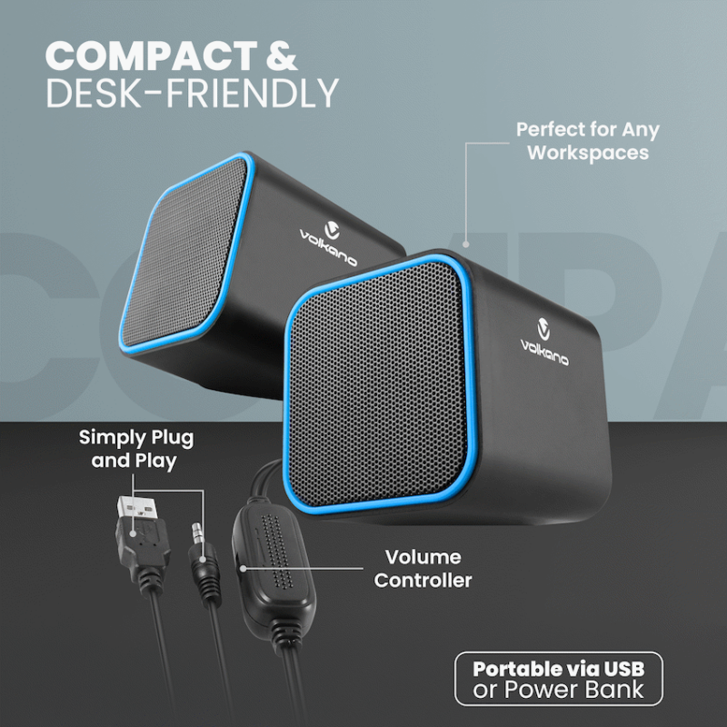 Volkano Diamond Series USB Speaker - Blue