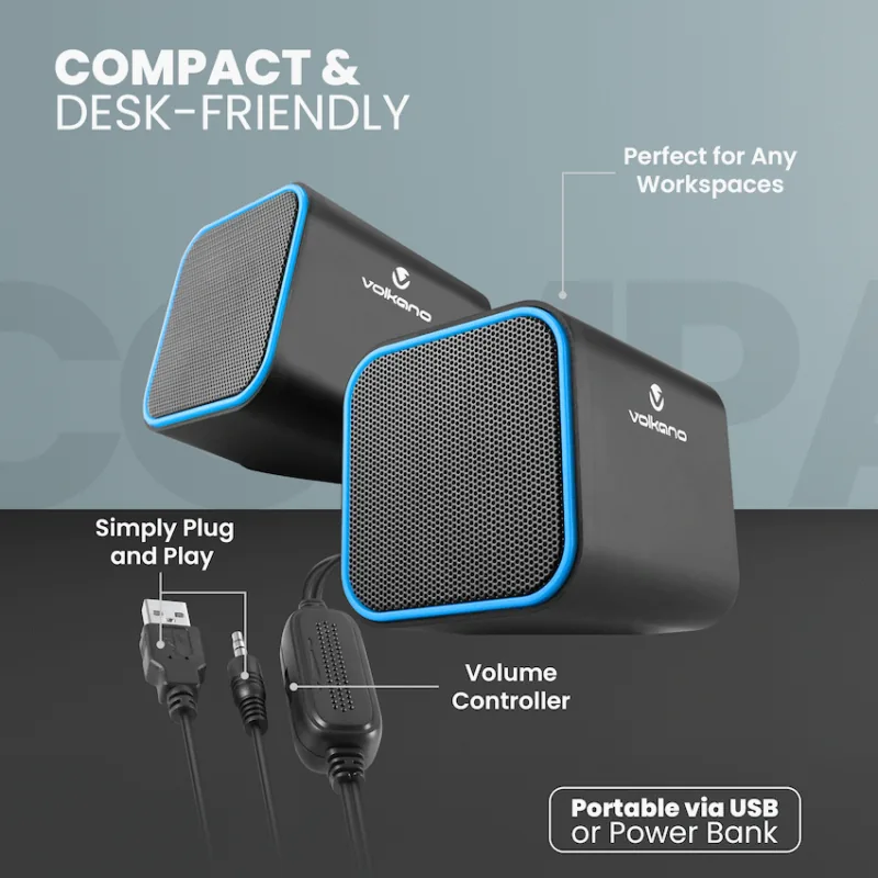 Volkano Diamond Series USB Speaker - Blue