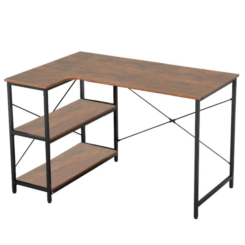 Everfurn Anthony L-Shaped Corner Work Desk - Steel Frame
