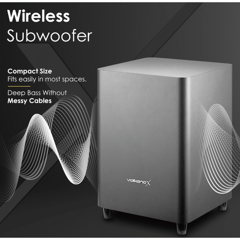VolkanoX Supersonic 2 Series 2.1 200w Soundbar System with Wireless Subwoofer - Black
