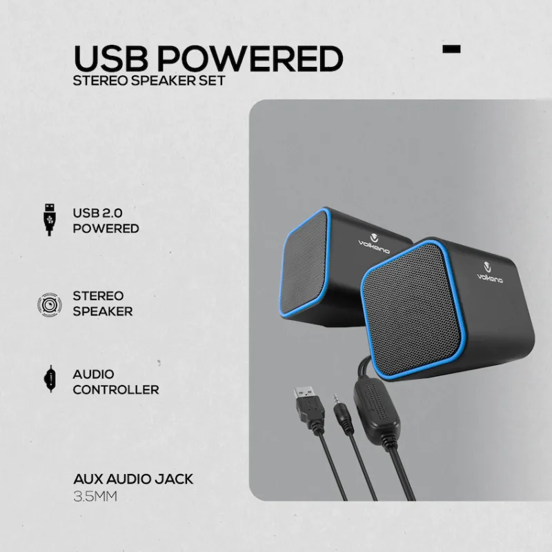 Volkano Diamond Series USB Speaker - Blue