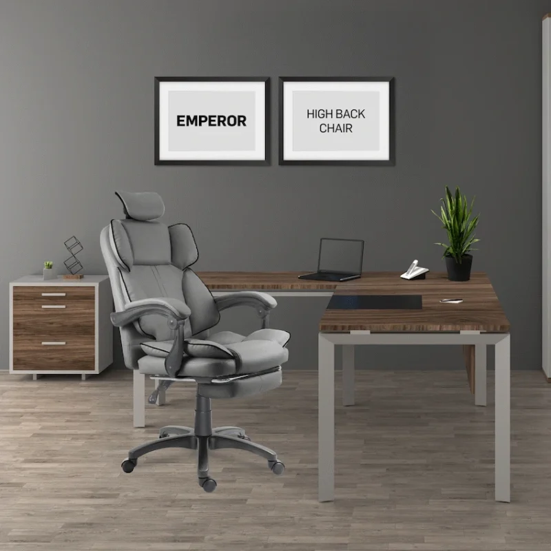 Everfurn Emperor High Back Chair - Grey