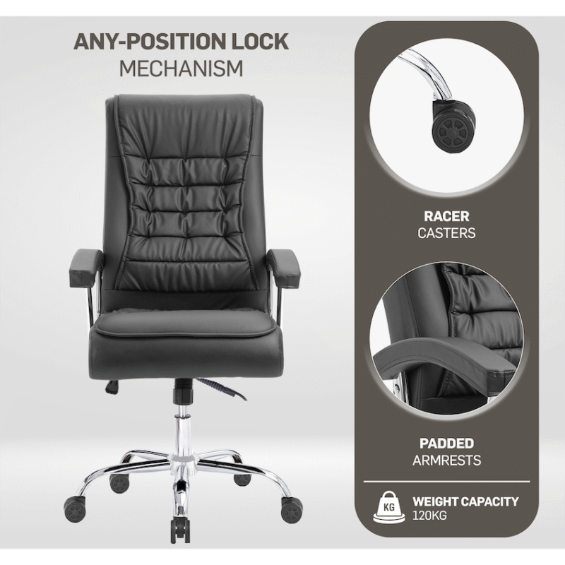 Everfurn Louis High Back Office Chair - Black
