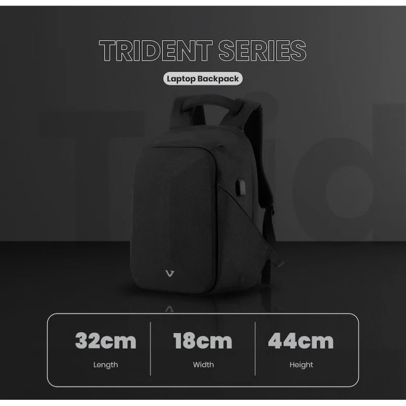 Volkano Trident 15.6" Laptop Backpack - Black