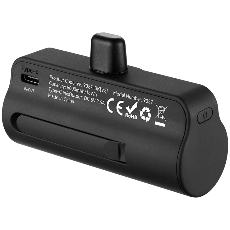Volkano Relief Pro Power Bank - 5000mAh Type-C Direct Plug-In