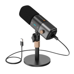 NearStream AM25X USB/XLR Podcast Microphone | Condenser Mic with Sturdy Desk Stand