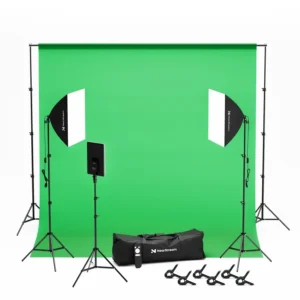 NearStream VK40 Professional Photography Lighting Kit with Green Backdrop