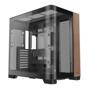 Antec C8 CURVE Wood Dual Chamber Gaming PC Case | E-ATX | Black