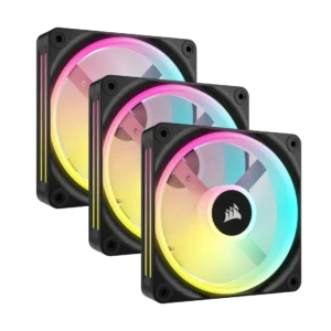 Corsair iCUE Link QX120 RGB 120mm PWM Fans | Triple Pack | iCUE Link System Hub | Black