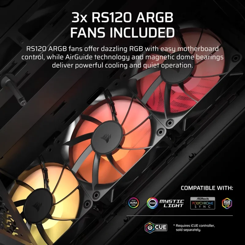Corsair 3200D RS ARGB Gaming PC Case | ATX | Black