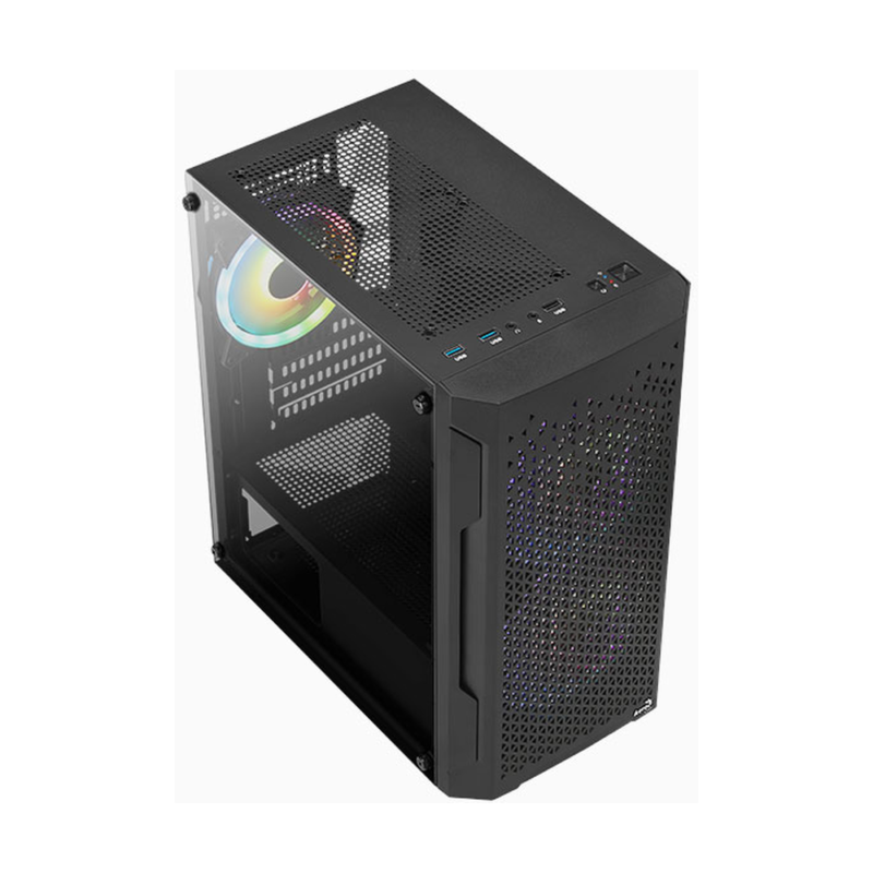 AeroCool Trinity Mini Gaming PC Case | Micro-ATX | Black